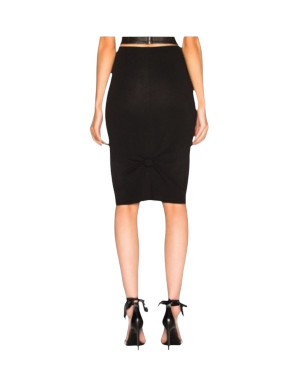new Helmut Lang ♌︎ Slinky Sexy Knot Mini Skirt ♌︎ Black Stretch Jersey ♌︎ Large - Picture 3 of 16